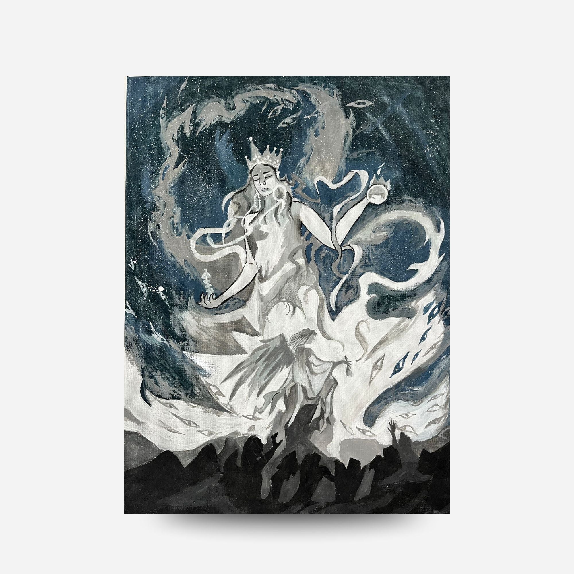 Alisa Kalacheva Ledová královna – Akrylový obraz 30×40 cm