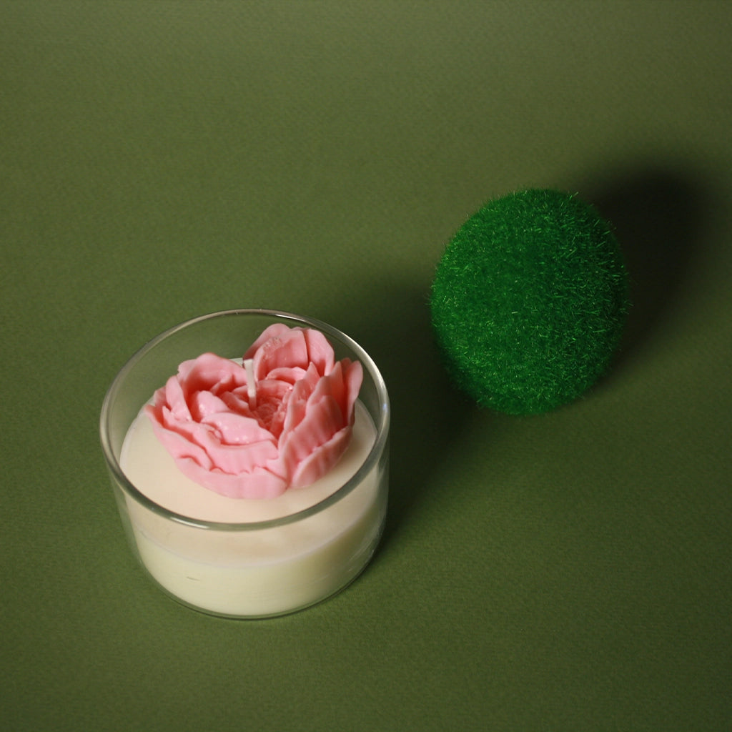 BYLOCAL Jarní květina – dekorativní svíčka ve skle