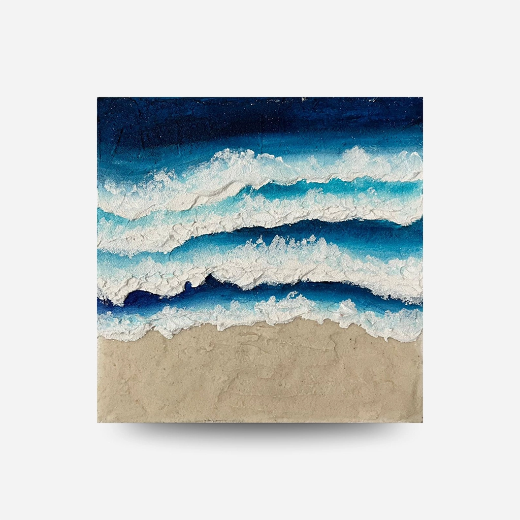 Alisa Kalacheva Moře a písek - Texturovaný obraz 20×20 cm