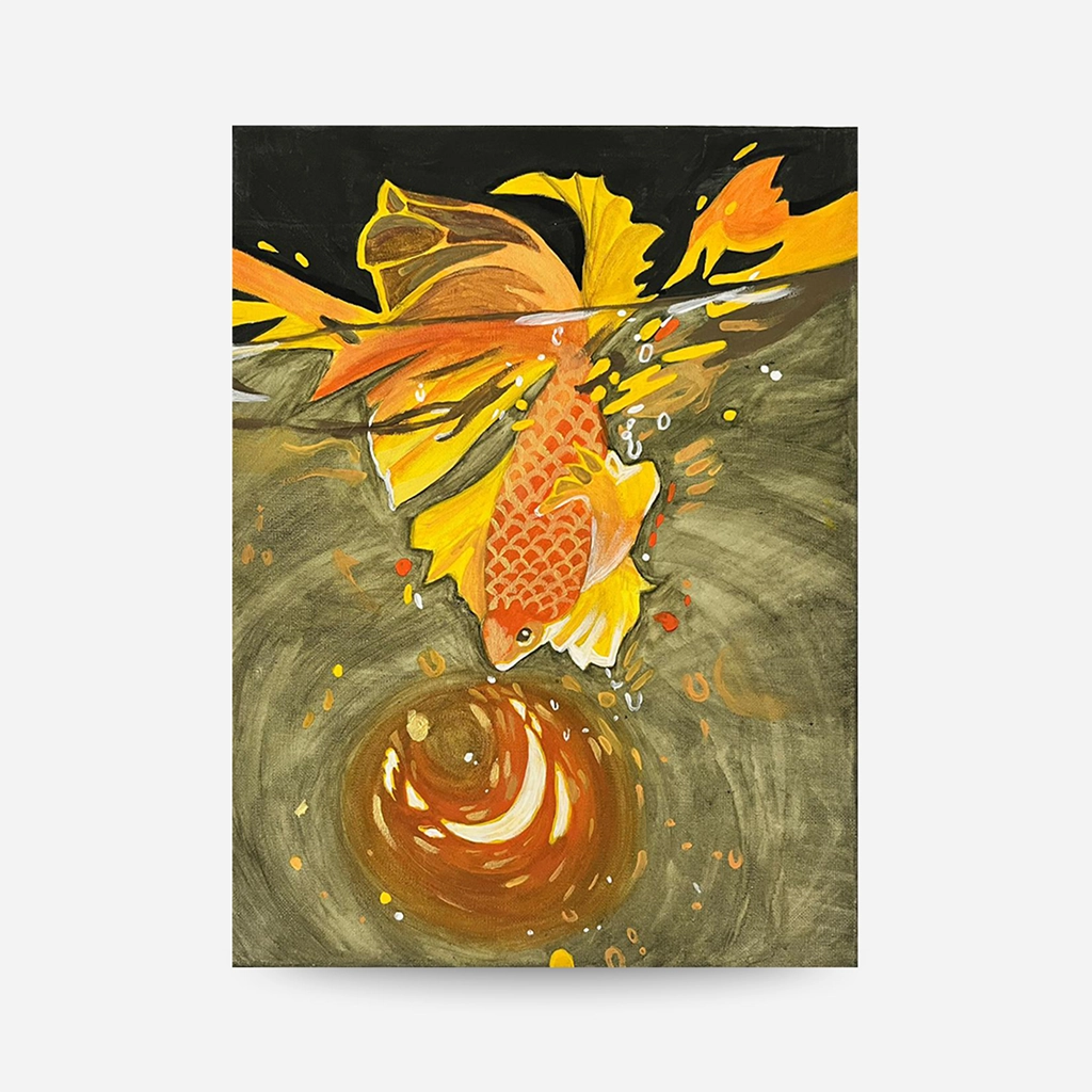 Alisa Kalacheva Zlatá ryba - Originální obraz 30×40 cm